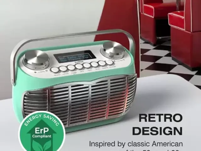 Detroit Retro DAB FM Radio by Audible Fidelity - Green - SALE PRICE!!